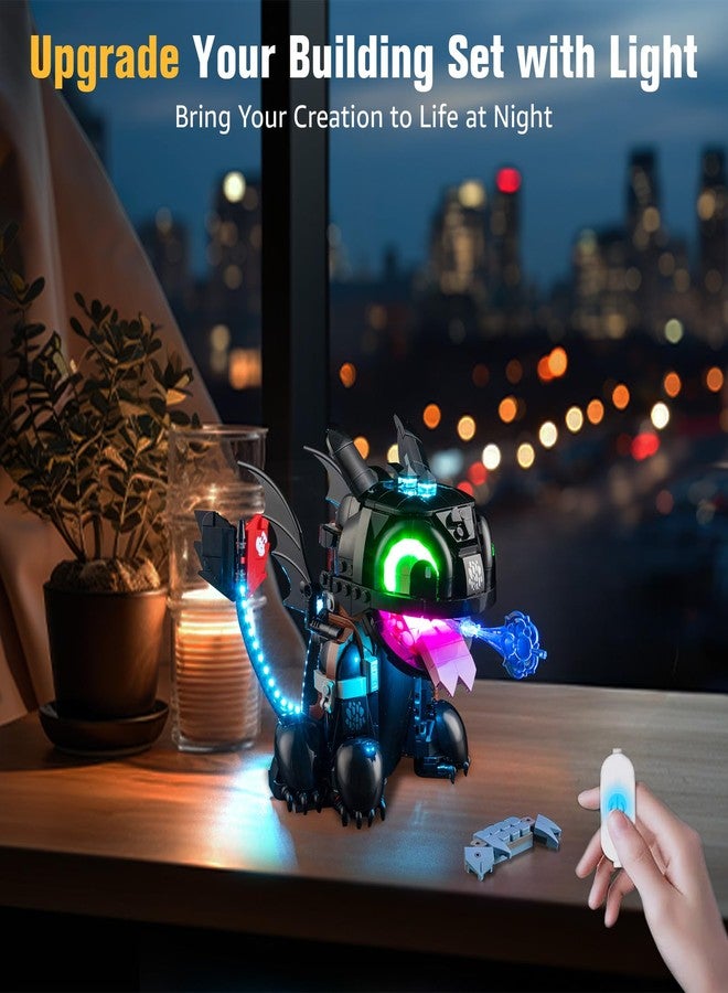 BrickSoul Upgrade Light Kit for Lego 10375 How to Train Your Dragon: Toothless Building Set | with ON/Off & Dimmer Switch & Hidden Cable Tech | Easy Install Lighting Set (10375 Set NOT Included) - Image 5